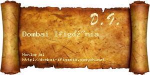 Dombai Ifigénia névjegykártya